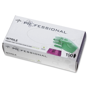 Medline Industries, Inc PRO31763 Nitrile Professional Aloetouch Gloves, Large, 100/BX, GN by Medline