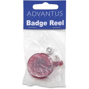 Elite Image 75471 Retracting ID Card Reel, 30" Ext, 12/PK, Translucent, Red by Advantus