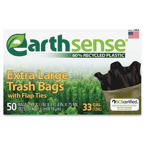 AEP Industries GES6FTL50 Trash Bags, 33 Gallon, .9 mil, 32-1/2"x40", 50/BX, Black by Webster