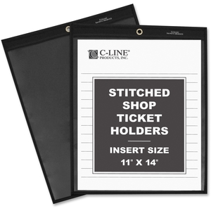 C-Line Products, Inc 45114 Ticket Holders, Stitched Shop, 11"x14", 8 BX/CT, Black/Clear by C-Line