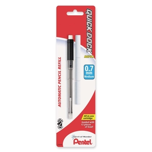 PENTEL OF AMERICA QDR7LE3BP Quick Dock Pencil Refills, 12HB Leads/3 Erasers, 0.7mm,GY by Pentel