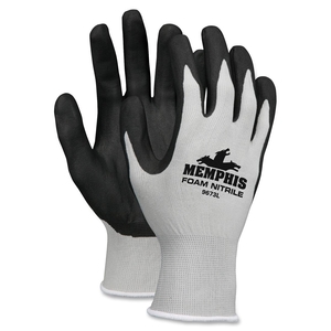 MCR Safety 9673L Safety Knit Glove, Nitrile Coated, Large, 12/PR, Gray by Memphis