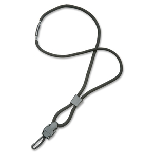 National Industries For the Blind 8455016130192 Neck Lanyard, Round Cord, Swivel Hook, 12/Pk, 36", Black by SKILCRAFT