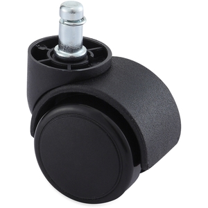 Soft Wheel Casters, Large Neck, w/Brake, 40/ST, Black by Lorell