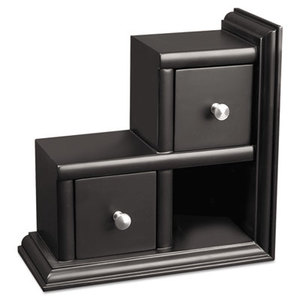 Victor Technology, LLC 8901-5 Reversible Wood Bookend with Drawers, 9.1 x 4.2 x 9.1, Black by VICTOR TECHNOLOGIES