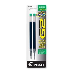 SMEAD MANUFACTURING COMPANY 77243 Gel Ink Refill, Fine Point, 2/PK, Green Ink by Pilot