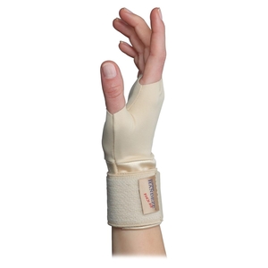 Support Gloves, Adjustable Wrist Strap, Small, Beige by Dome