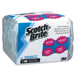 3M 3000CC Power Sponge,Dual Pad/Sponge,4-1/2"x2-4/5"x7/10",5/PK,Aqua by Scotch-Brite