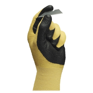 Ansell Limited 115009 Ultra Nitrile Gloves, Knit Wrist, Size 9, Black/Yellow by Ansell