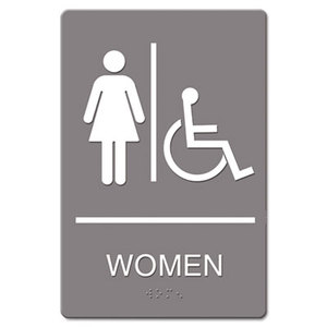 U.S. Stamp & Sign 4814 ADA Sign, Women Restroom Wheelchair Accessible Symbol, Molded Plastic, 6 x 9 by U. S. STAMP & SIGN