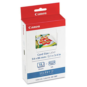 Canon, Inc 7741A001 7741A001 Ink Cartridge/Label Set, 18 Sheets, 2 1/10" x 3 2/5" by CANON USA, INC.