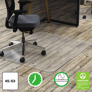 Deflecto Corporation CM21242PC Clear Polycarbonate All Day Use Chair Mat for Hard Floor, 45 x 53 by DEFLECTO CORPORATION