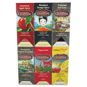 Tea, Six Assorted Flavors, 25 Bags/Box, 150/Carton by HAIN CELESTIAL GROUP INC.
