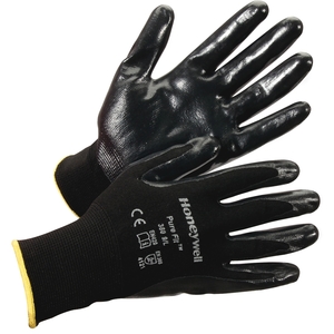 Honeywell International, Inc 380M Pure Fit Dipped Gloves, Medium, 144/Pr, Black by Honeywell