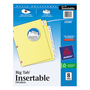 Avery 23285 Insertable Big Tab Dividers, 8-Tab, Letter by AVERY-DENNISON