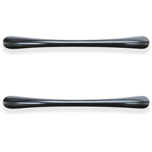 Lorell Furniture 34345 Transitional Pull, .5"X4"2", 2/Pk, Black by Lorell