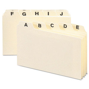 SMEAD MANUFACTURING COMPANY 56076 Self-Tab Card Guides, Alpha, 1/5 Tab, Manila, 6 x 4, 25/Set by SMEAD MANUFACTURING CO.