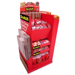 3M PS9 Mailing Supplies Display, Floorstand, Red by Scotch