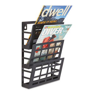 Safco Products 4660BL Grid Magazine Rack, Three Compartments, 9-1/2w x 5-1/2d x 13-1/2h, Black by SAFCO PRODUCTS