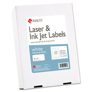 Chartpak, Inc MML-1000B White All-Purpose Labels, 2 x 4, 2500/Box by CHARTPAK/PICKETT