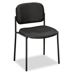 BASYX VL606VA10 VL606 Series Stacking Armless Guest Chair, Black Fabric by BASYX