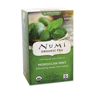 Numi, LLC 10104 Organic Teas and Teasans, 1.4oz, Moroccan Mint, 18/Box by NUMI