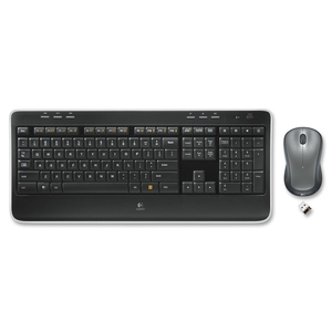 Wireless Keyboard/Mouse Combo,18-1/2"x8-1/5"x2-7/8", BK by Logitech