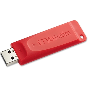 C-Line Products, Inc 97005 USB Flash Drive,w/Retract Connector/Security Feature,64GB,RD by Verbatim