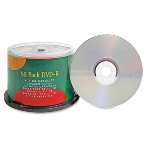 DVD-R, 4.7GB, 16X, Branded, 50/PK by Compucessory