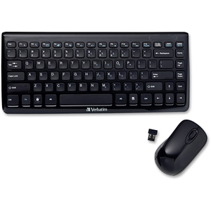 Wireless Slim Keyboard/Mouse, 12-1/2"x5-1/4"x1", Black by Verbatim