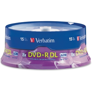 Verbatim America, LLC 95484 DVD+R, Double Layer, 8X, 8.5GB, Branded, 15/PK by Verbatim