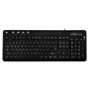 Compucessory 30225 Corded Keyboard, USB, Backlit,18-5/8"x7-1/2"x1-1/3", Black by Compucessory