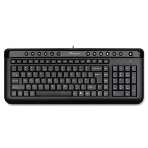 Compucessory 28950 Multimedia Keyboard, 17-3/4"x7-1/2"x1-1/8", Black by Compucessory