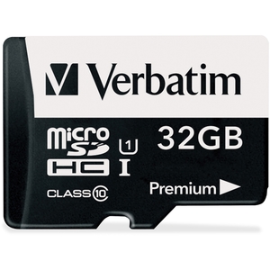 Verbatim America, LLC 44083 Micro SDHC w/Adapter, 32GB, Black by Verbatim