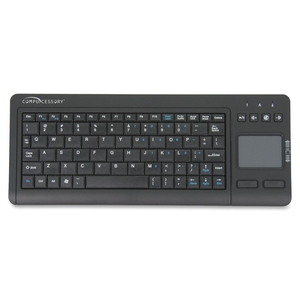 Touchpad Wireless Keyboard, 2.4G, 11"x4-3/8"x7/8", BK by Compucessory
