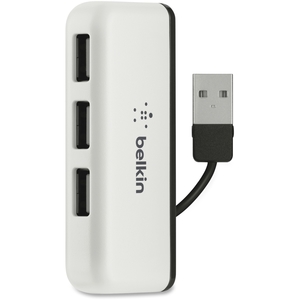 Belkin International, Inc F4U021BT HUB 4PORT USB 2.0 TRAVEL COMPACT/ WHITE by Belkin