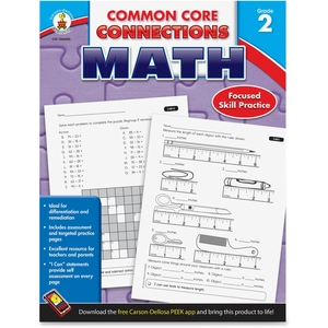 Math Workbook, Grade 2, 96Pgs, Multi by Carson-Dellosa
