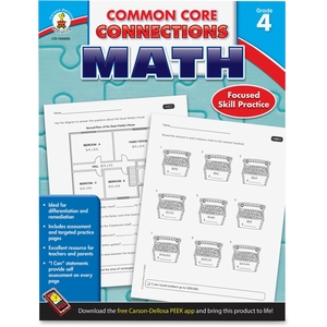 Math Workbook, Grade 4, 96Pgs, Multi by Carson-Dellosa