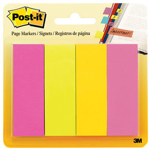 3M 6714AU Page Flag Markers, Assorted Brights, 50 Strips/Pad, 4 Pads/Pack by 3M/COMMERCIAL TAPE DIV.