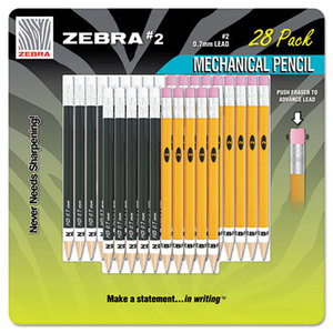 ZEBRA PEN CORPORATION 51391 #2 Mechanical Pencil, 14 Yellow/14 Black, 28/Pack by ZEBRA PEN CORP.