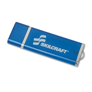 National Industries For the Blind 7045-01-569-1704 USB Flash Drive, 256-bit Encrypted, 32GB, Blue by SKILCRAFT