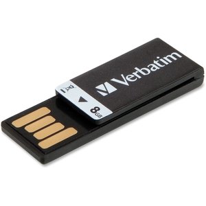 Verbatim America, LLC 43932 USB DRIVE 2.0 8GB CLIP-IT BLACK by Verbatim