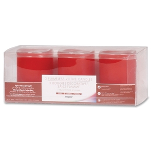 Flameless Wax Candle, 3/PK, Red by Energizer