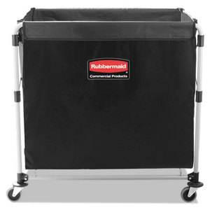 RUBBERMAID COMMERCIAL PROD. RCP 1881750 Collapsible X-Cart, Steel, Eight Bushel Cart, 24 1/10w x 35 7/10d, Black/Silver by RUBBERMAID COMMERCIAL PROD.