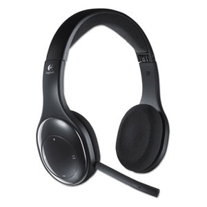 H800 Binaural Over-the-Head Wireless Bluetooth Headset, 4 ft Range, Black by LOGITECH, INC.