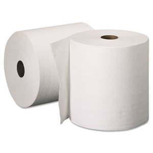 Hard Roll Towels, 8 x 600ft, 1 3/4" Core dia, White, 6 Rolls/Carton by KIMBERLY CLARK