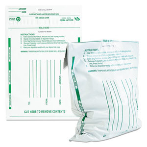 Poly Night Deposit Bags w/Tear-Off Receipt, 8.5 x 10-1/2, Opaque, 100 Bags/Pack by QUALITY PARK PRODUCTS