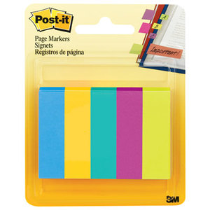 Page Flag Markers, Assorted Colors,100 Flags/Pad, 5 Pads/Pack by 3M/COMMERCIAL TAPE DIV.