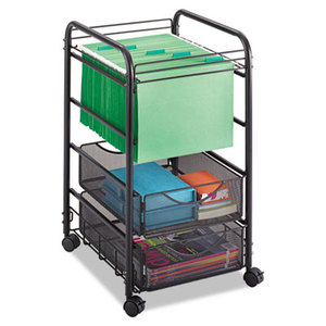 Onyx Mesh Open Mobile File, Two-Drawers, 15-3/4w x 17d x 27h, Black by SAFCO PRODUCTS