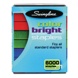 Color Bright Staples, Assorted Colors, Blue, Red, Green, 6000/Pack by ACCO BRANDS, INC.